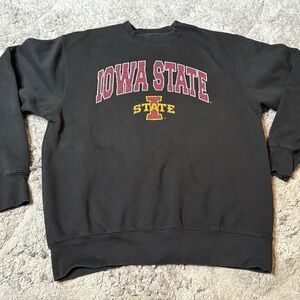 Men’s Iowa State College Crew Neck Black & Red Blue 84 Sweater Size Medium